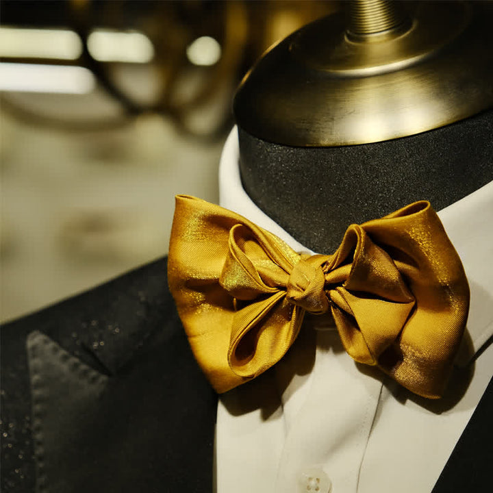 Men's Golden Life Unique Shaped Oversized Pointed Bow Tie - image 3