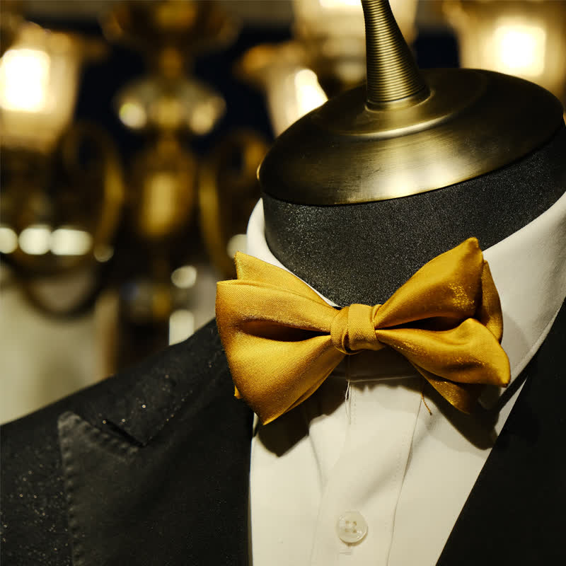 Men's Golden Life Unique Shaped Oversized Pointed Bow Tie - image 9