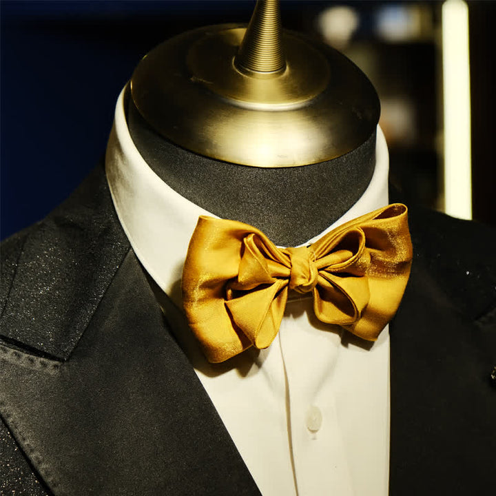 Men's Golden Life Unique Shaped Oversized Pointed Bow Tie - image 4
