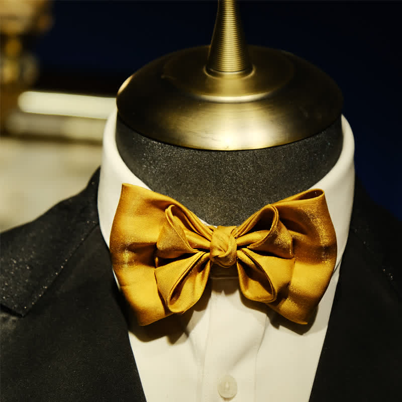 Men's Golden Life Unique Shaped Oversized Pointed Bow Tie - image 0