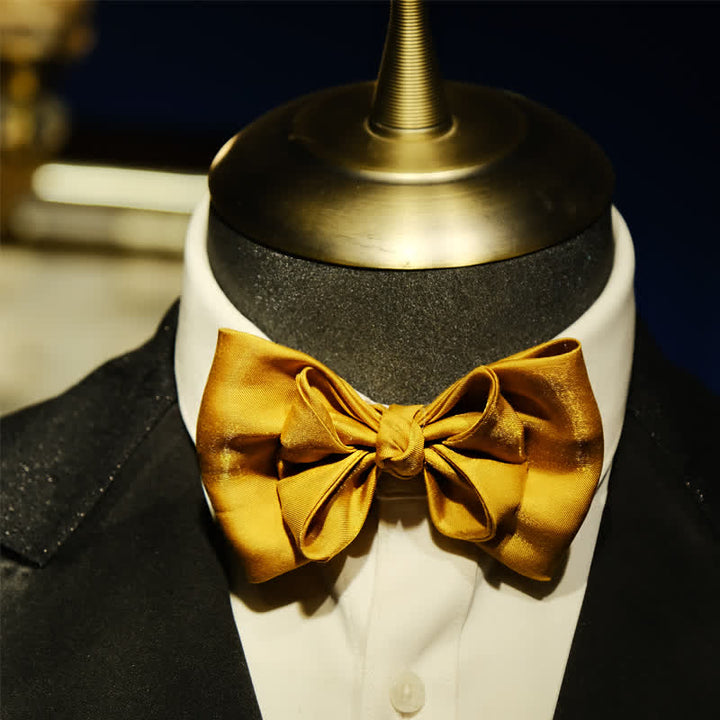 Men's Golden Life Unique Shaped Oversized Pointed Bow Tie - image 0