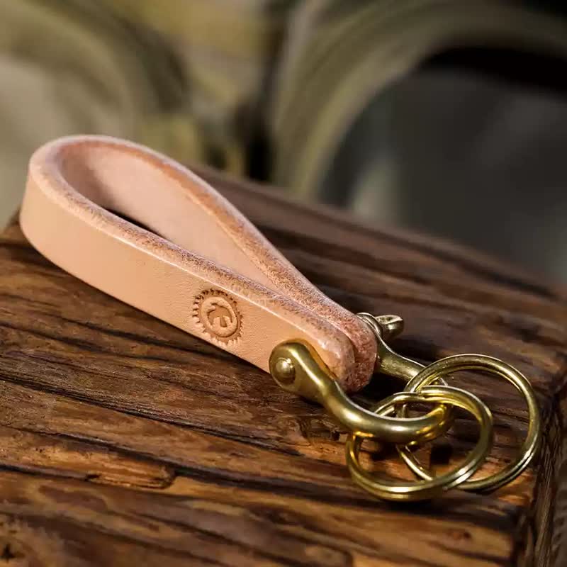 Handcrafted Natural Vegetable Tanned Leather Keychain - Style #4 - image 12