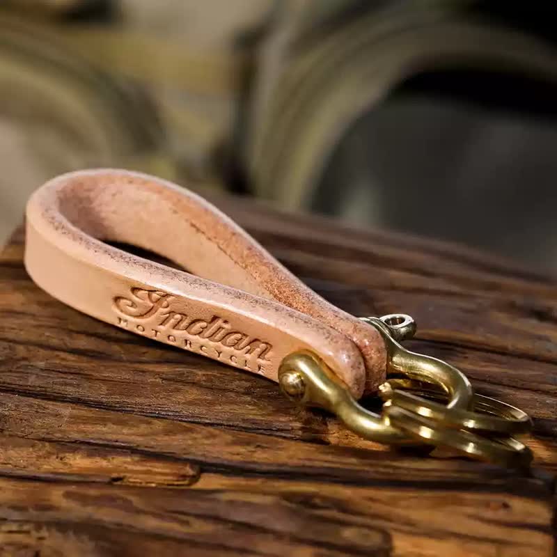 Handcrafted Natural Vegetable Tanned Leather Keychain - Style #9 - image 17