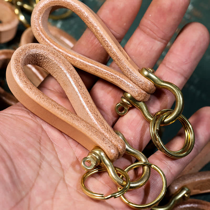 Handcrafted Natural Vegetable Tanned Leather Keychain - image 6