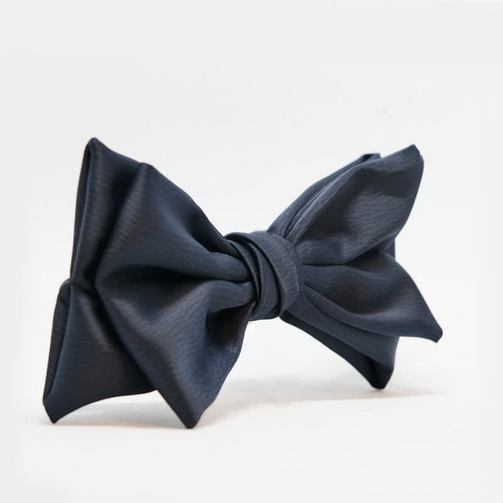Men's Gentleman Handmade Midnight Blue Double Layered Bow Tie - Style #1 - image 0