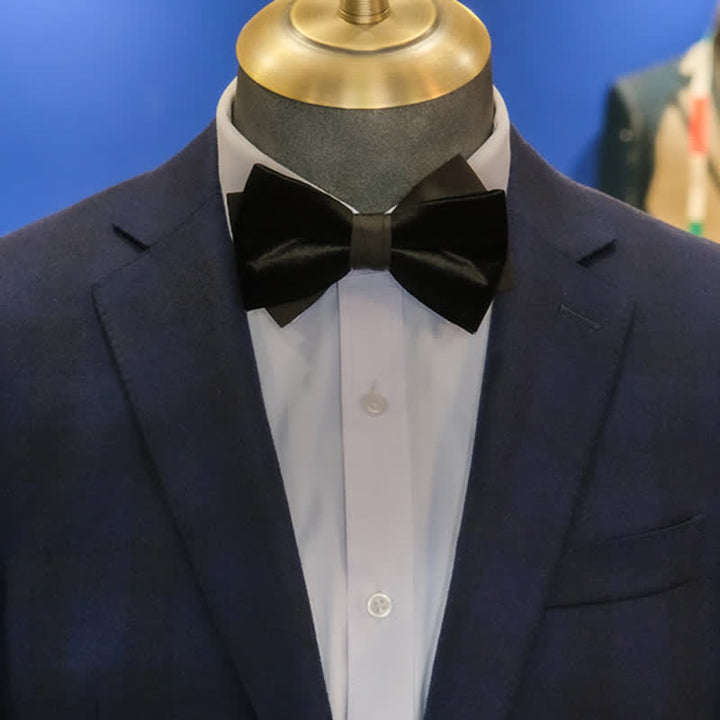 Men's Noble Black Velvet Double Layered Bow Tie - image 1
