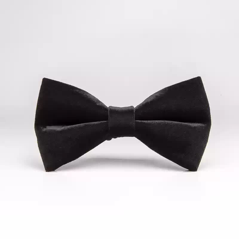 Men's Noble Black Velvet Double Layered Bow Tie - Style #5 - image 9
