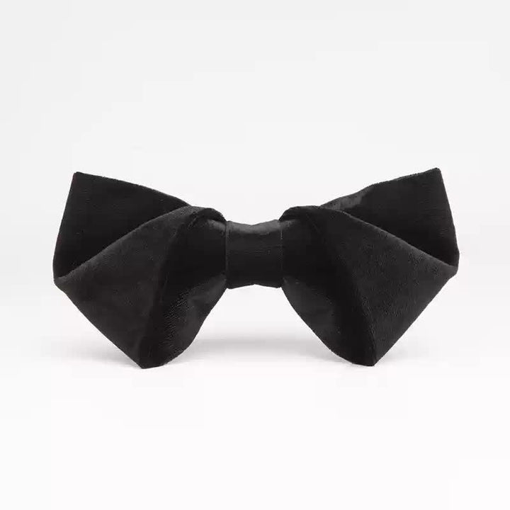 Men's Noble Black Velvet Double Layered Bow Tie - Style #2 - image 4