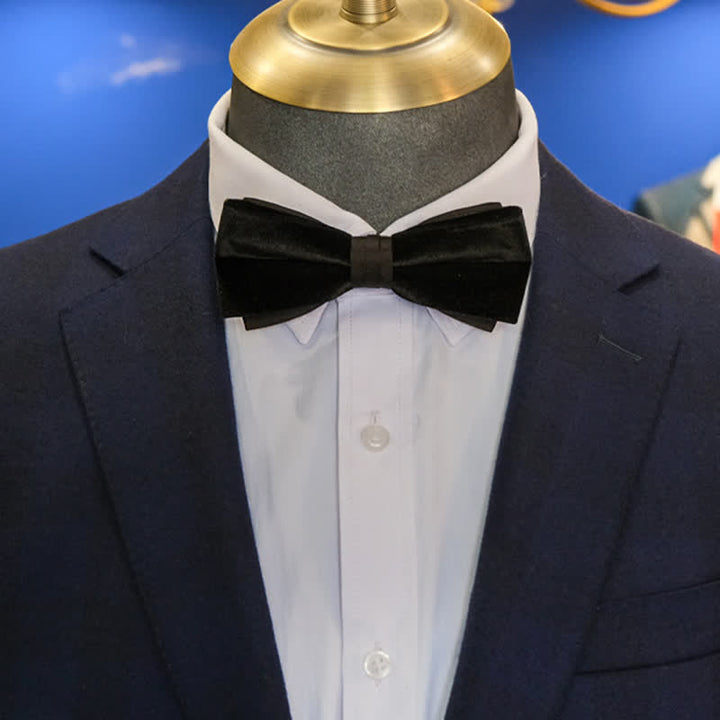 Men's Noble Black Velvet Double Layered Bow Tie - image 7