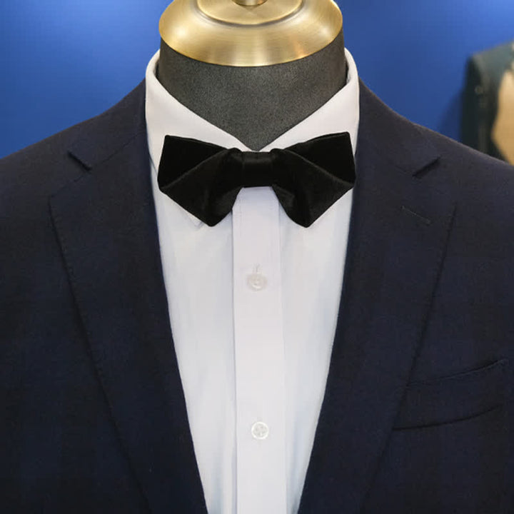 Men's Noble Black Velvet Double Layered Bow Tie - image 5