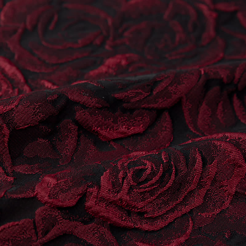 Men's Burgundy Roses Jacquard Weave Bow Tie - image 3
