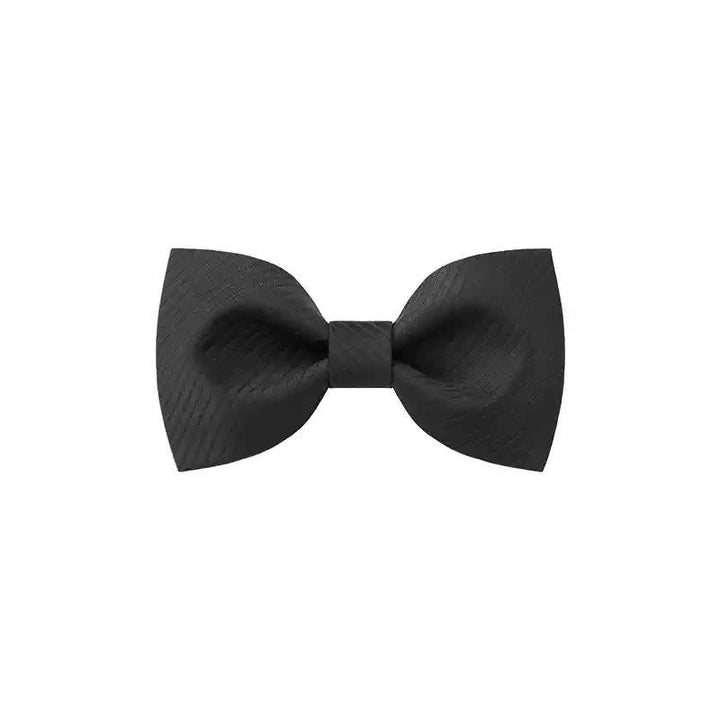 Men's Black Subtle Twilled Navy Striped Business Bow Tie - Style #2 - image 8