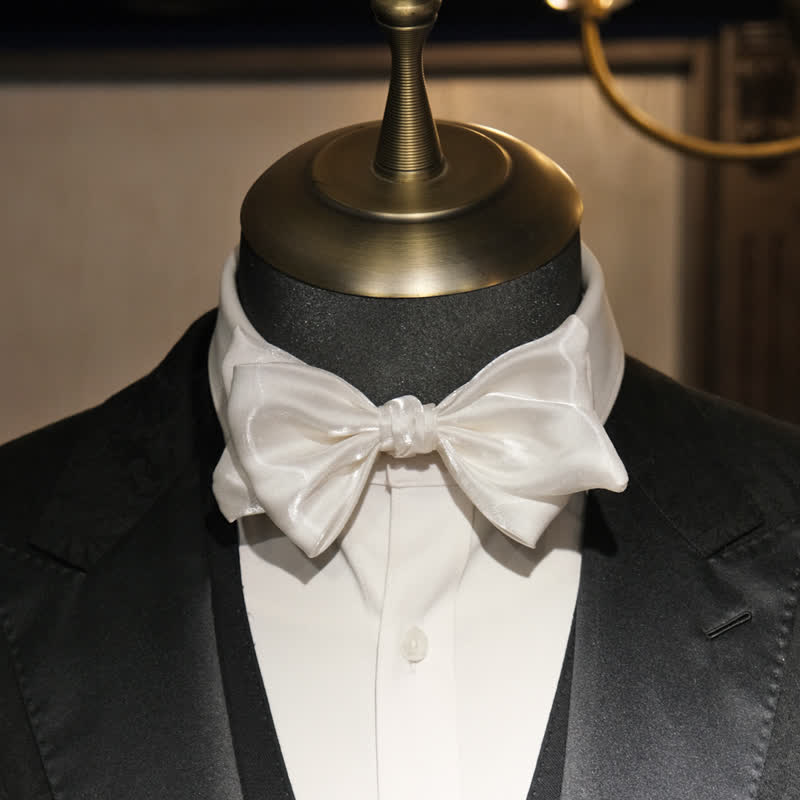 Men's Graceful Pearl White Swan Bow Tie - image 3