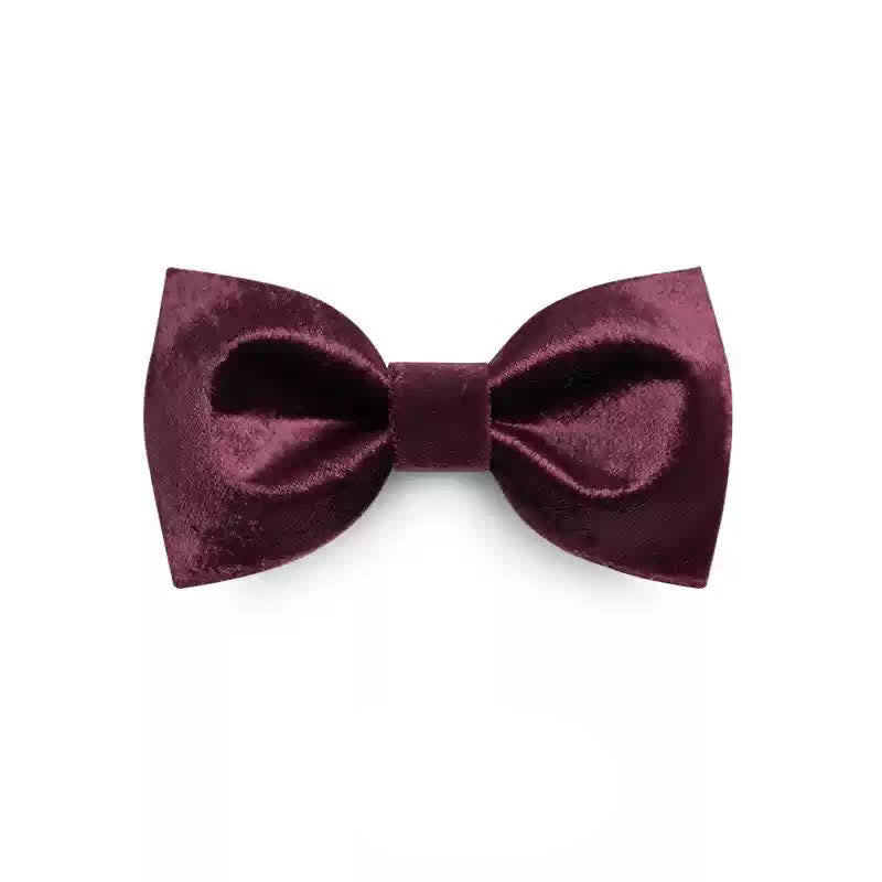 Men's Romantic Velvet Burgundy Handkerchief Bow Tie - Style #3 - Bow Tie - image 16