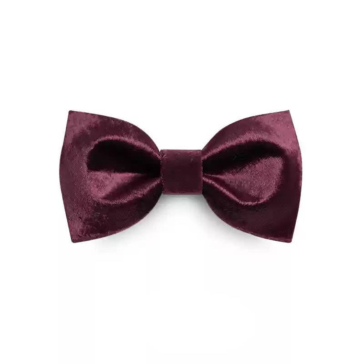 Men's Romantic Velvet Burgundy Handkerchief Bow Tie - Style #3 - Bow Tie - image 16