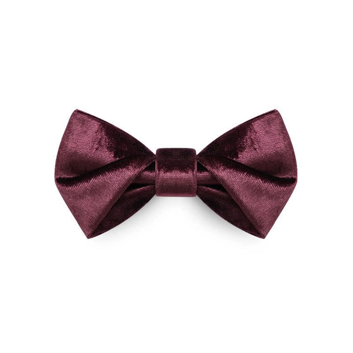 Men's Romantic Velvet Burgundy Handkerchief Bow Tie - Style #2 - Bow Tie - image 11