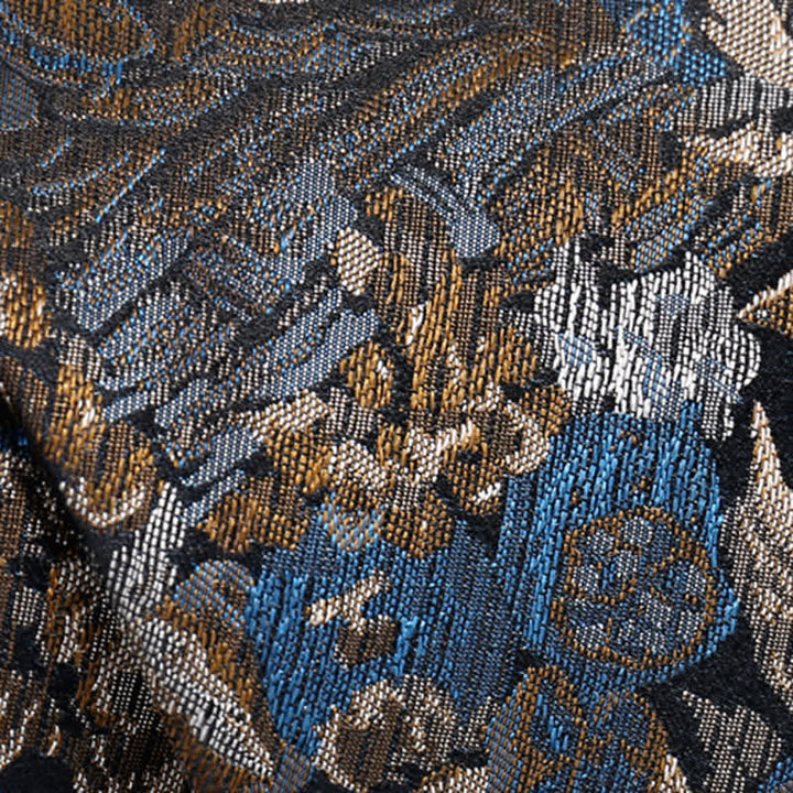 Men's Blue & Yellow Floral Garden In The Air Necktie - image 3