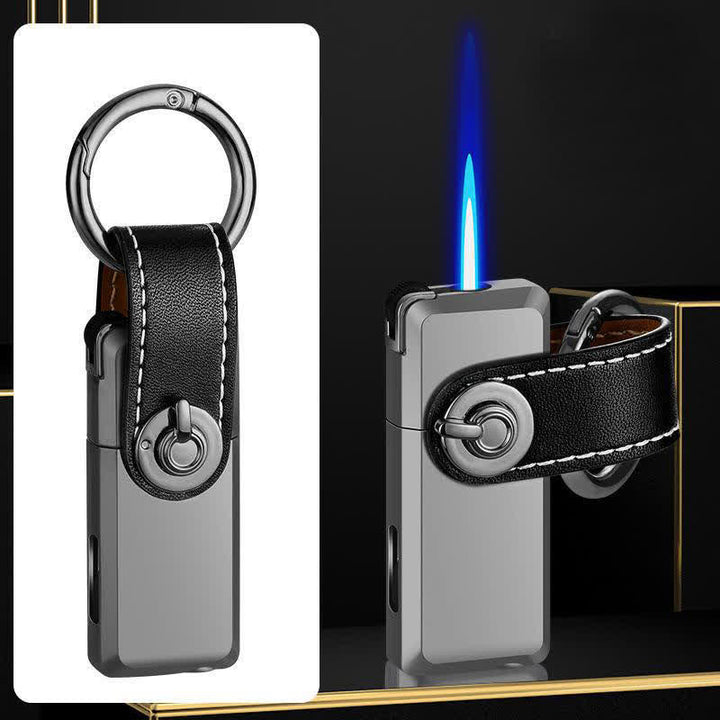 Mini Pendant Keychain Classic Refillable Butane Lighter - Silver - image 8