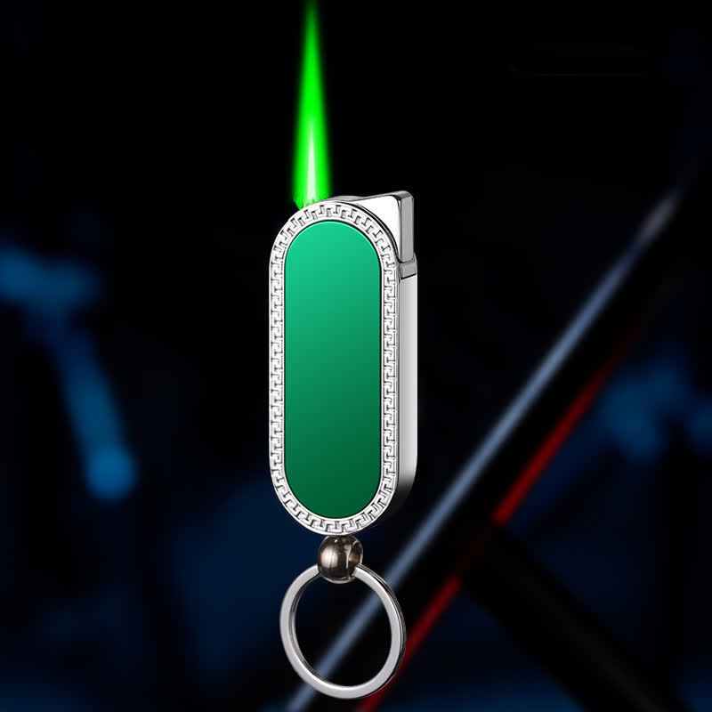 Creative Keychain Colorful MIrror Refillable Butane Lighter - Green - image 9