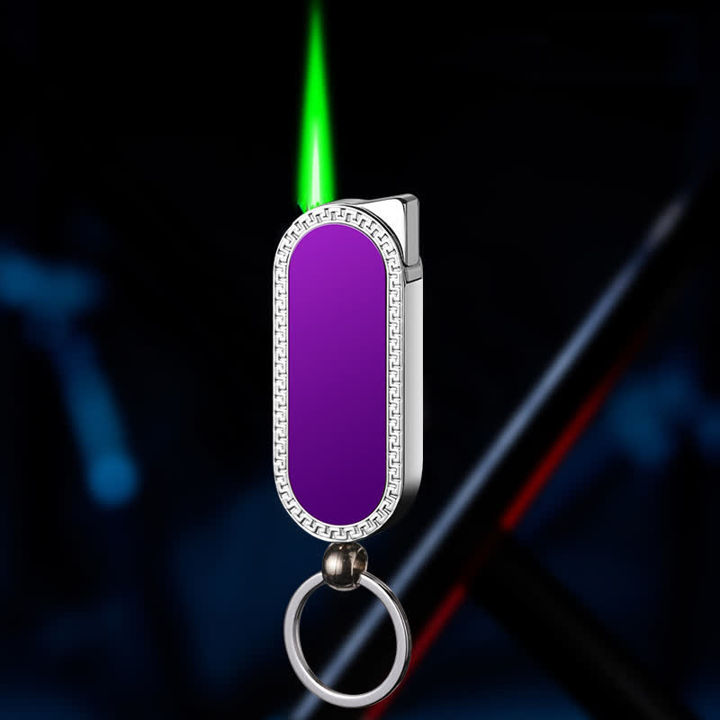 Creative Keychain Colorful MIrror Refillable Butane Lighter - Purple - image 11