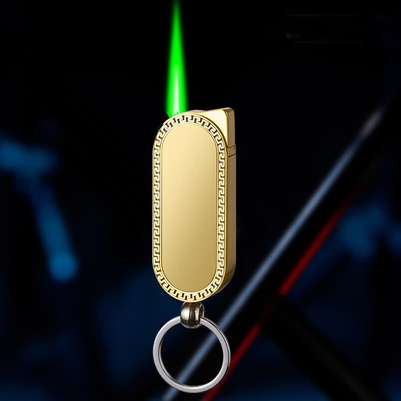 Creative Keychain Colorful MIrror Refillable Butane Lighter - Gold - image 8