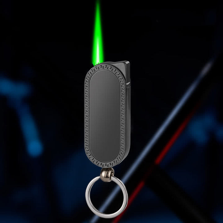 Creative Keychain Colorful MIrror Refillable Butane Lighter - Black - image 7