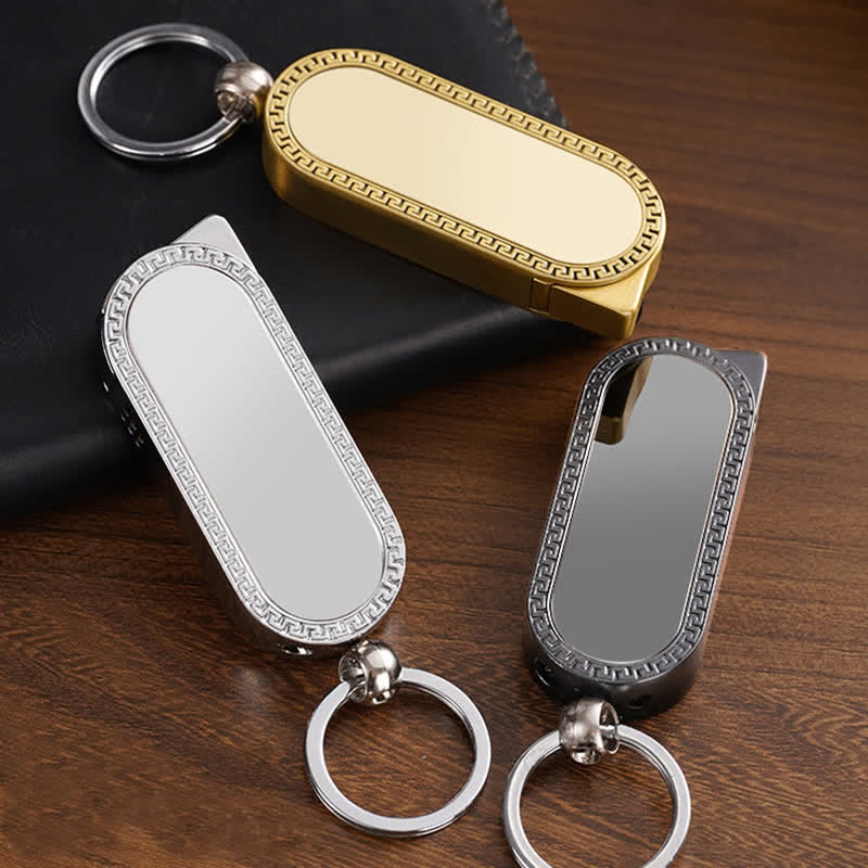 Creative Keychain Colorful MIrror Refillable Butane Lighter - image 1
