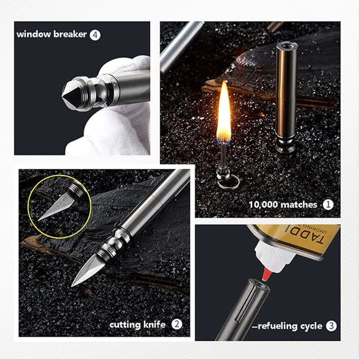 3 in 1 Tactical Emergency Blade Matchstick Oil Lighter - image 7