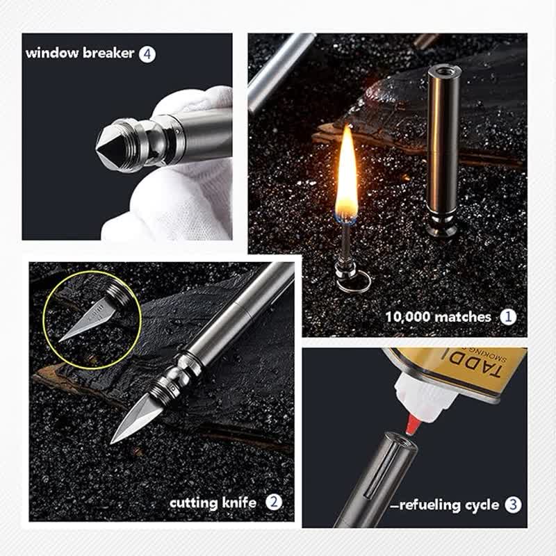 3 in 1 Tactical Emergency Blade Matchstick Oil Lighter - image 7