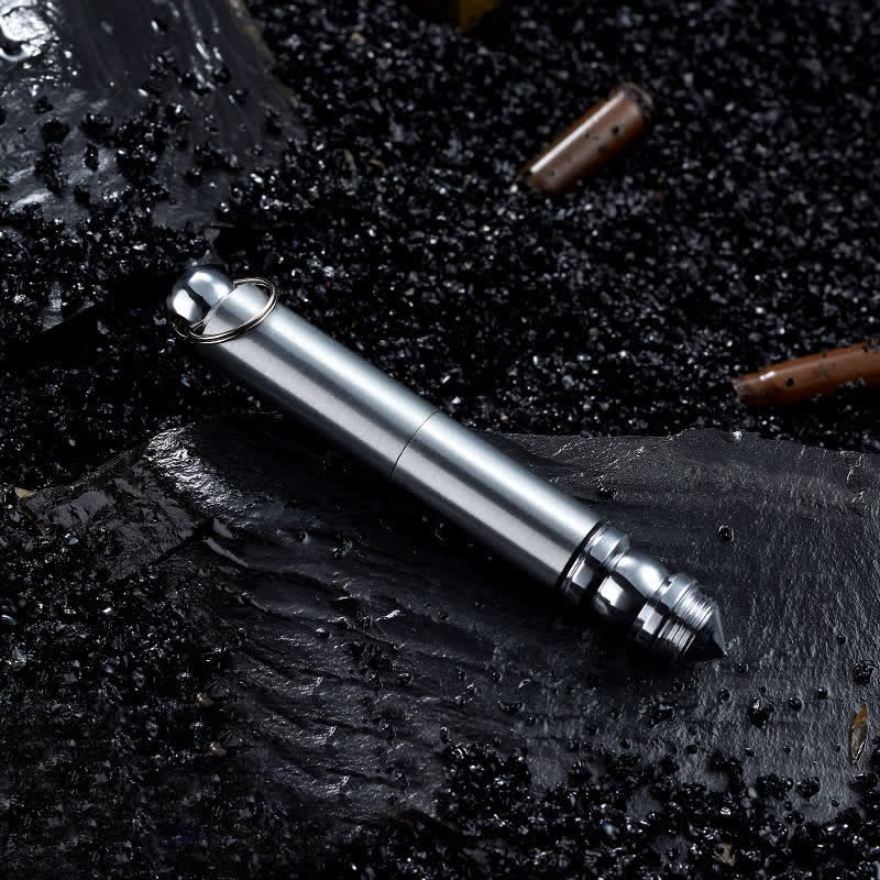 3 in 1 Tactical Emergency Blade Matchstick Oil Lighter - Silver - image 8