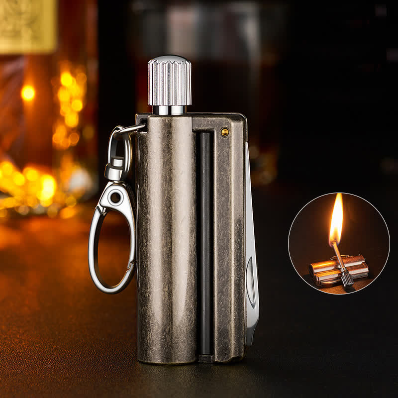 Retro Multi-purpose EDC Tool Matchstick Oil Lighter - Antique Bronze - image 7