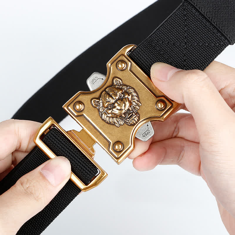 Men's Gold Tiger Double Slot Quick Release Buckle Nylon Belt - image 3