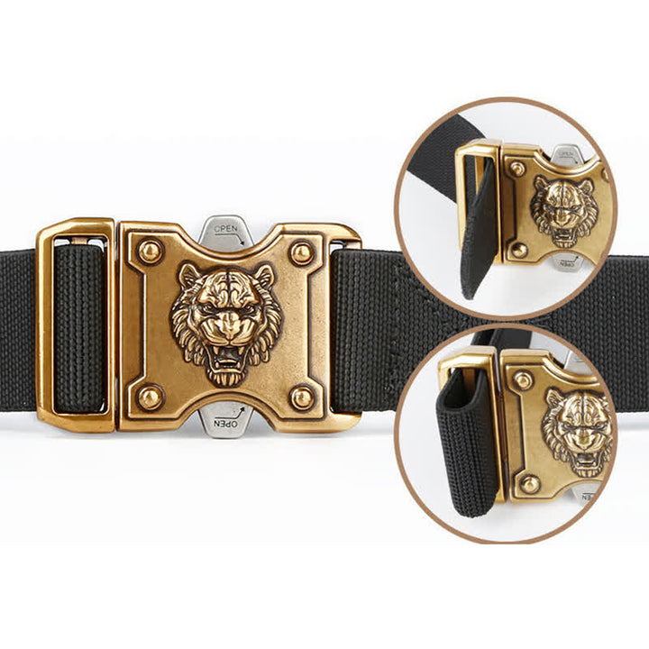 Men's Gold Tiger Double Slot Quick Release Buckle Nylon Belt - image 6