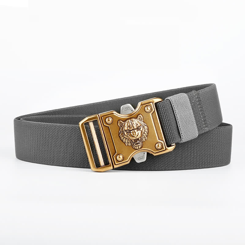 Men's Gold Tiger Double Slot Quick Release Buckle Nylon Belt - Dark Gray - 48" (Full Leangth) - image 7