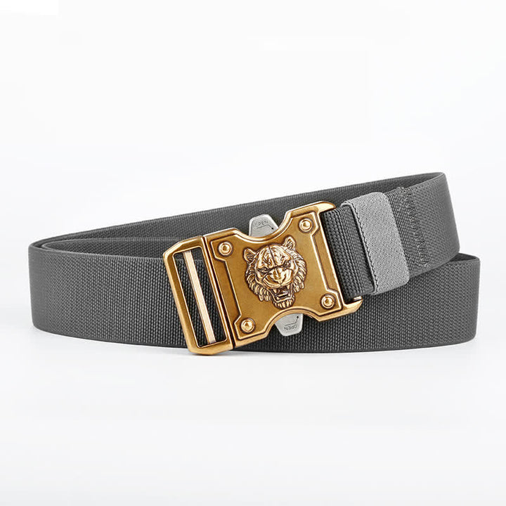 Men's Gold Tiger Double Slot Quick Release Buckle Nylon Belt - Dark Gray - 48" (Full Leangth) - image 7