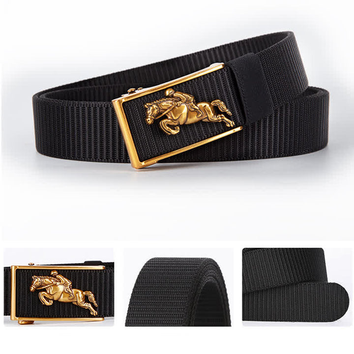 Men's Casual Horse Riding Automatic Buckle Nylon Belt - image 5