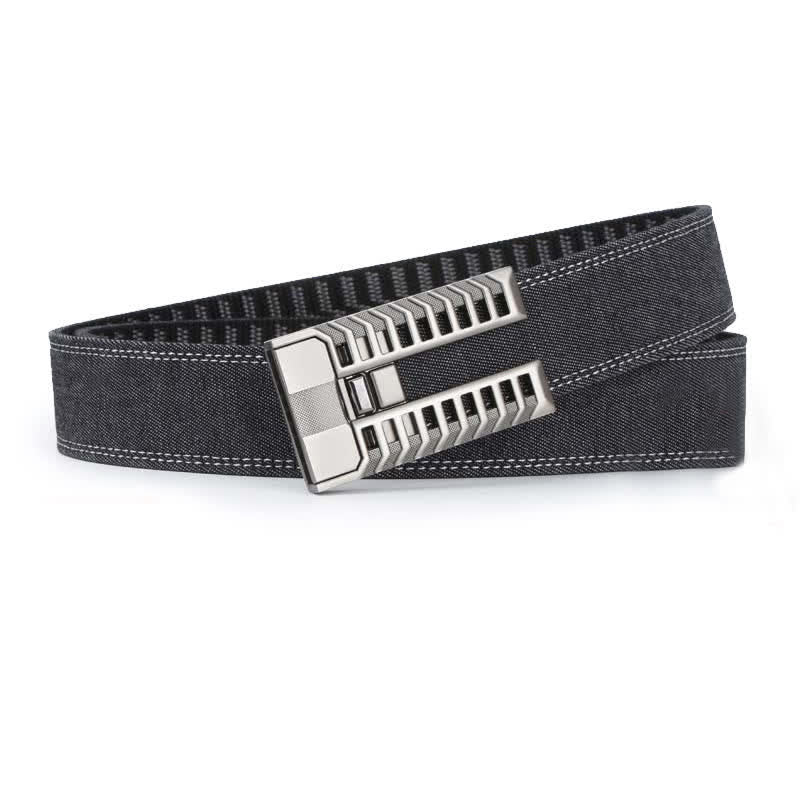 Men's Adjustable Automatic Buckle Denim Fabric Belt - image 2
