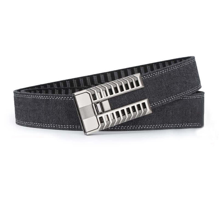 Men's Adjustable Automatic Buckle Denim Fabric Belt - image 2