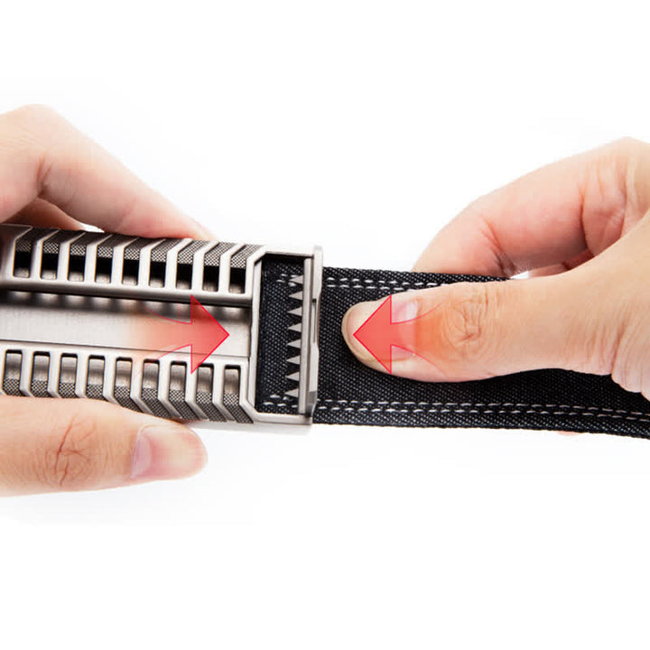 Men's Adjustable Automatic Buckle Denim Fabric Belt - image 4