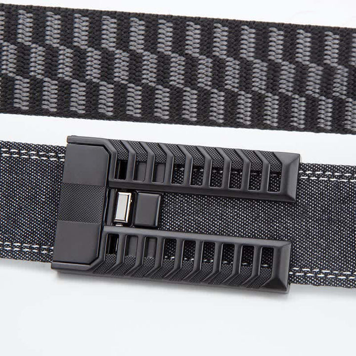 Men's Adjustable Automatic Buckle Denim Fabric Belt - image 3