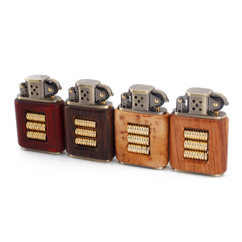 Wooden Body Decorative Metal Ring Kerosene Lighter - image 6