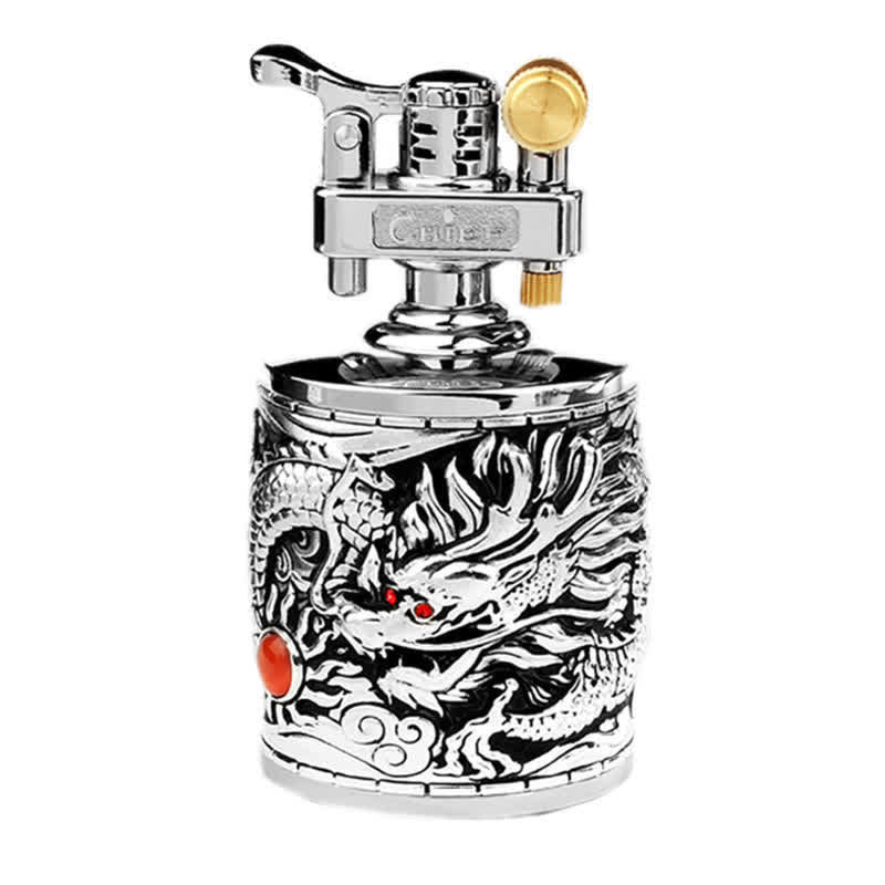 Flying Dragon Retro Cylindrical Refillable Kerosene Lighter - image 5