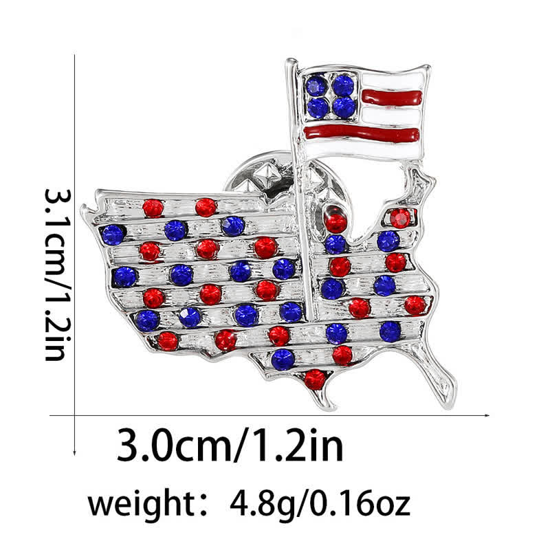 Rhinestone Eagle American Flag Patriotic Brooch - image 5