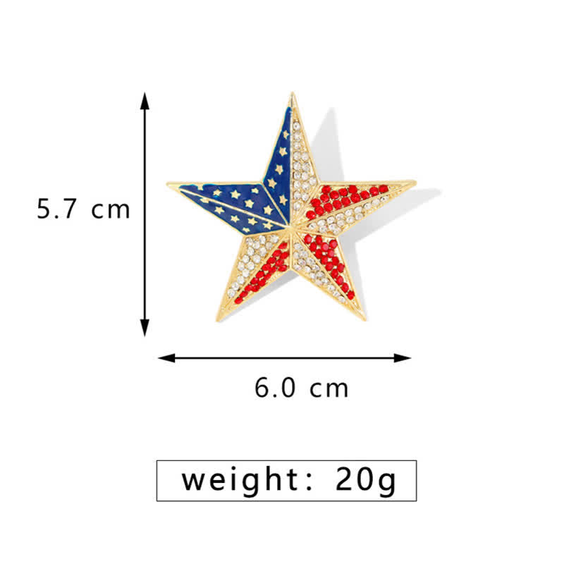 Red White & Blue Star American Flag Patriotic Brooch - image 6