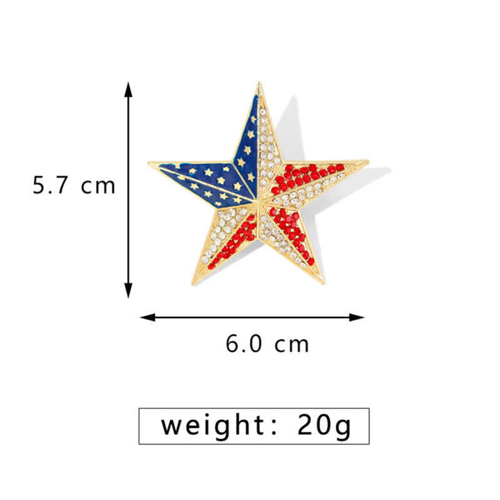 Red White & Blue Star American Flag Patriotic Brooch - image 6