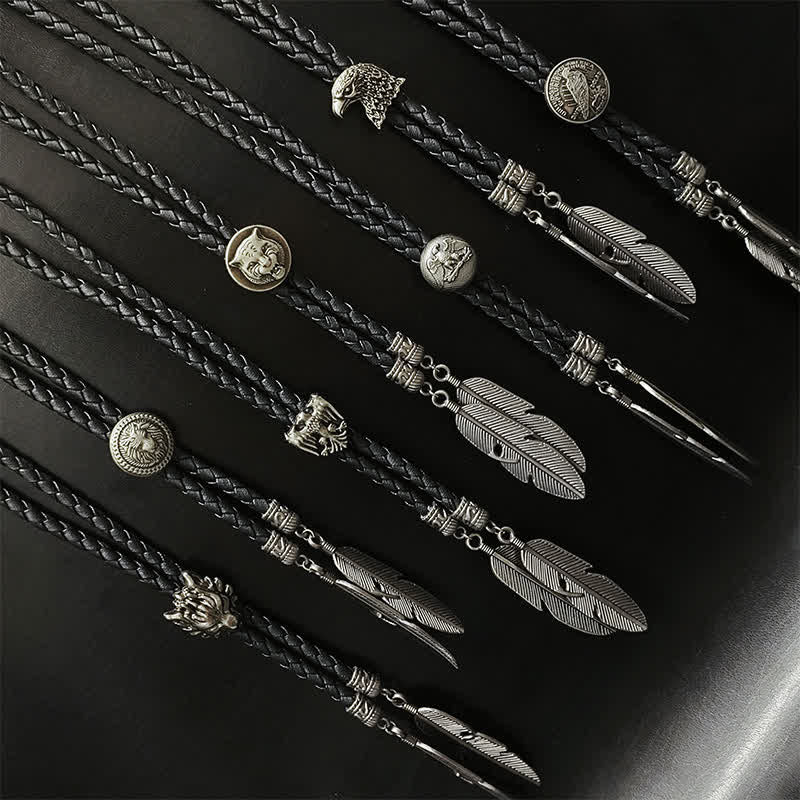 Mini Animal Series Pendant Feather Shape Tip Bolo Tie - image 2