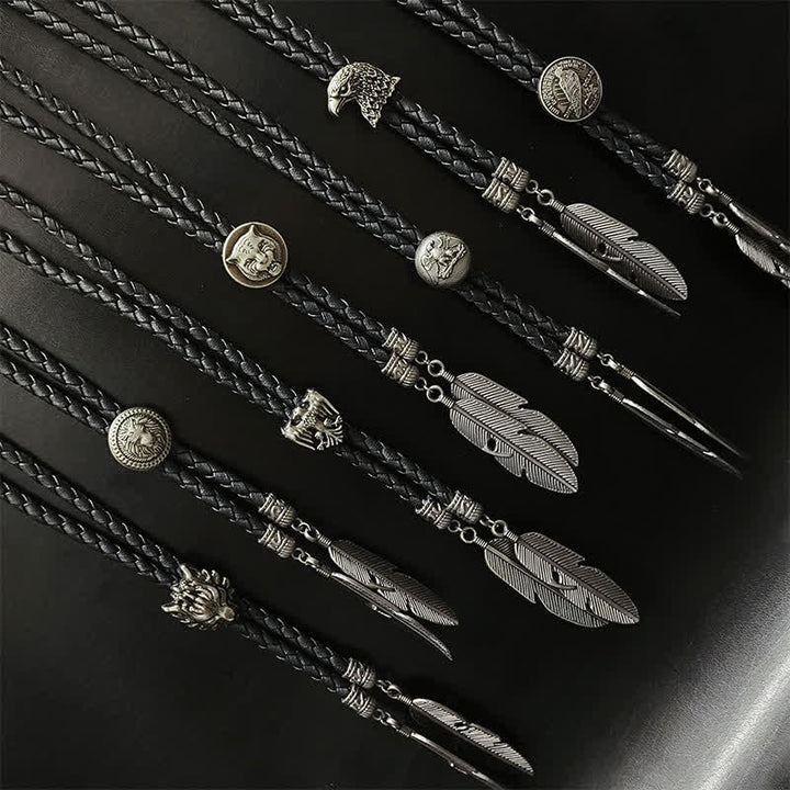 Mini Animal Series Pendant Feather Shape Tip Bolo Tie - image 2