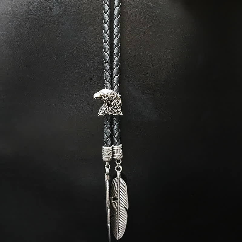 Mini Animal Series Pendant Feather Shape Tip Bolo Tie - Style #1 - image 0