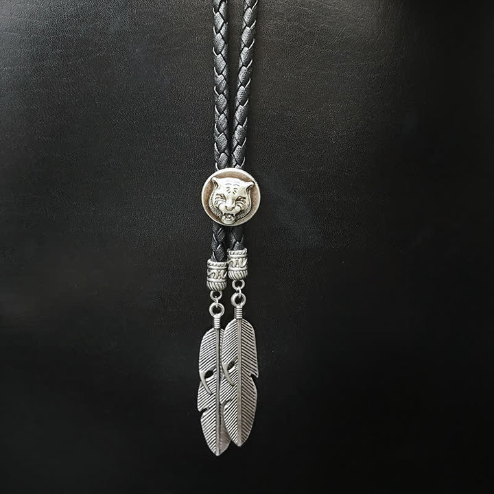 Mini Animal Series Pendant Feather Shape Tip Bolo Tie - Style #4 - image 6