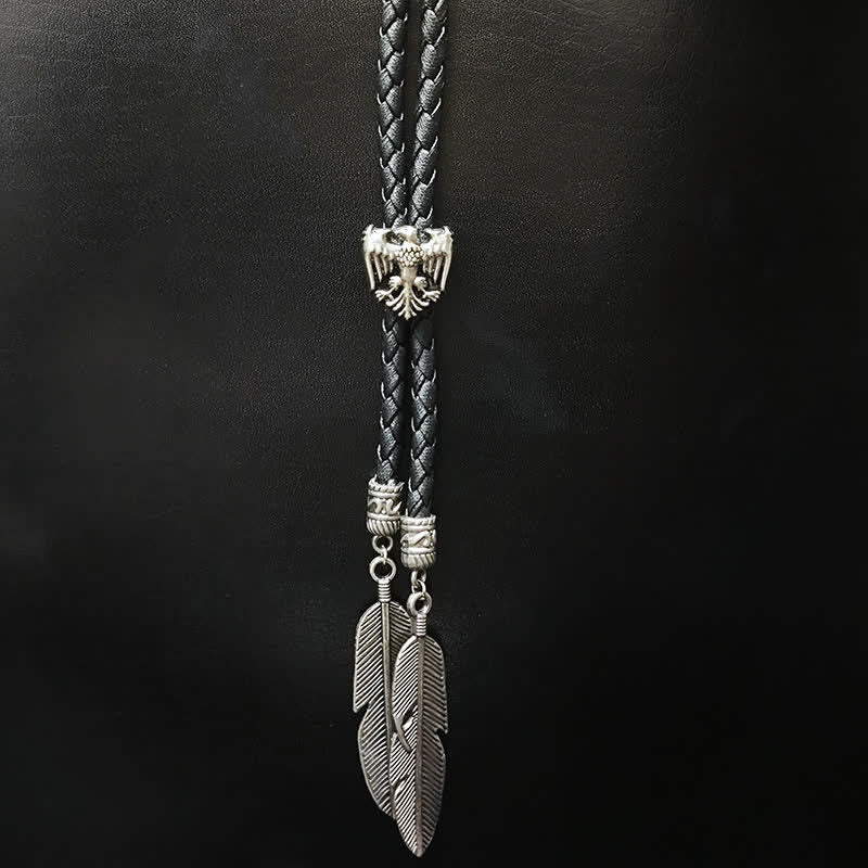 Mini Animal Series Pendant Feather Shape Tip Bolo Tie - Style #6 - image 8
